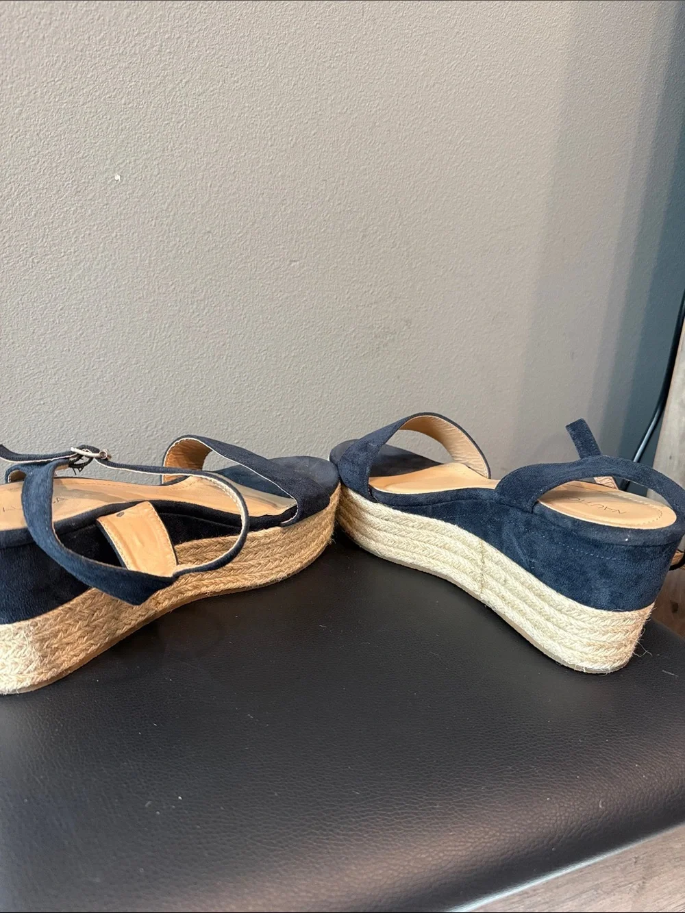 Nautica Navy Suede Espadrille Platform Sandals
